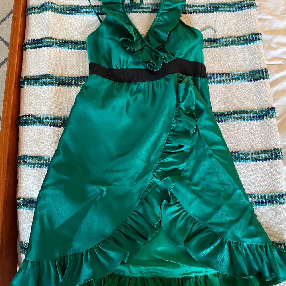 Tibi petite size 0 green cocktail dress